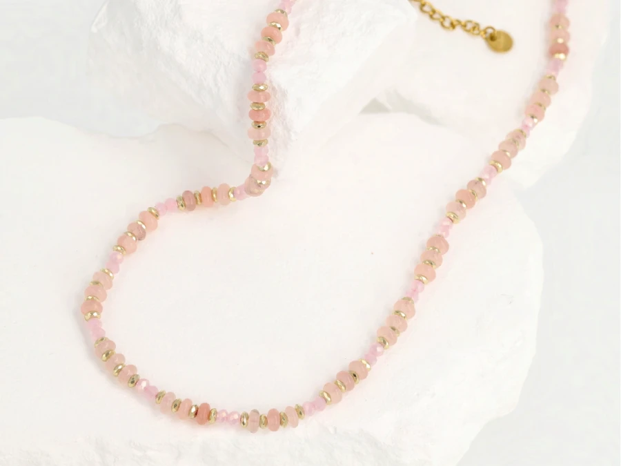 Naszyjnik kwarc różowy