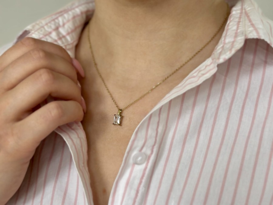 Naszyjnik oczko z kryształem