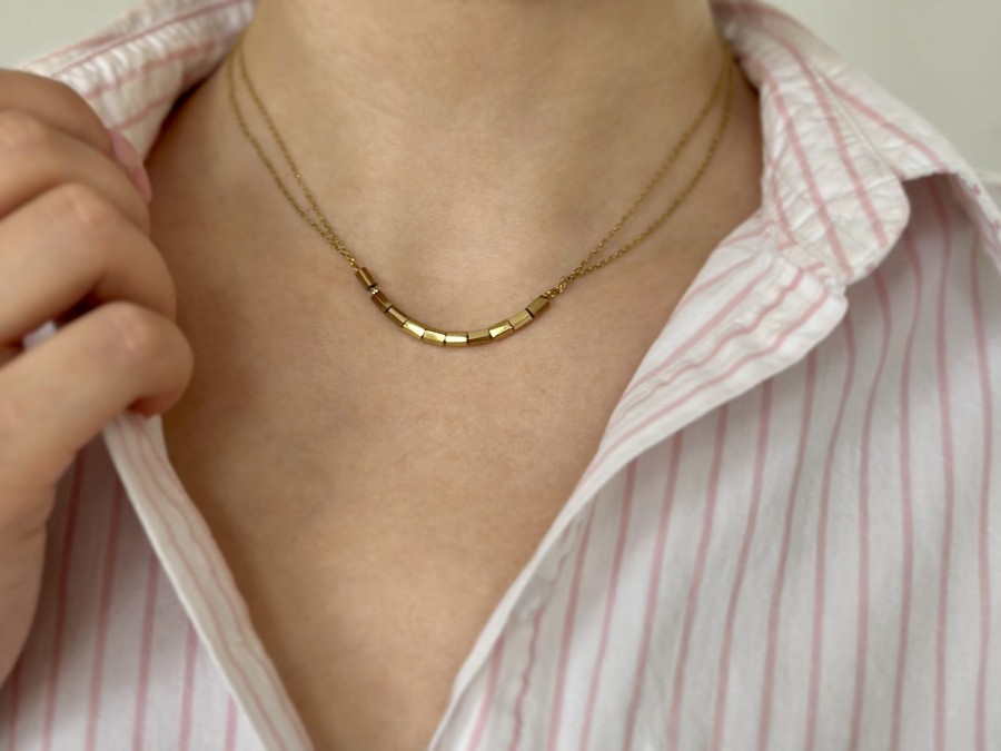 Naszyjnik podwójny z blaszkami