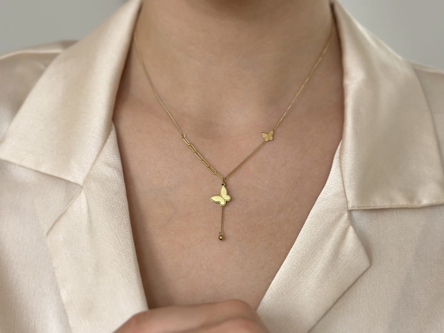 Naszyjnik krawatka motyle