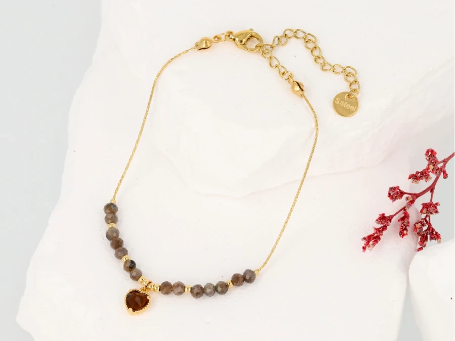 Bransoleta kryształki serce