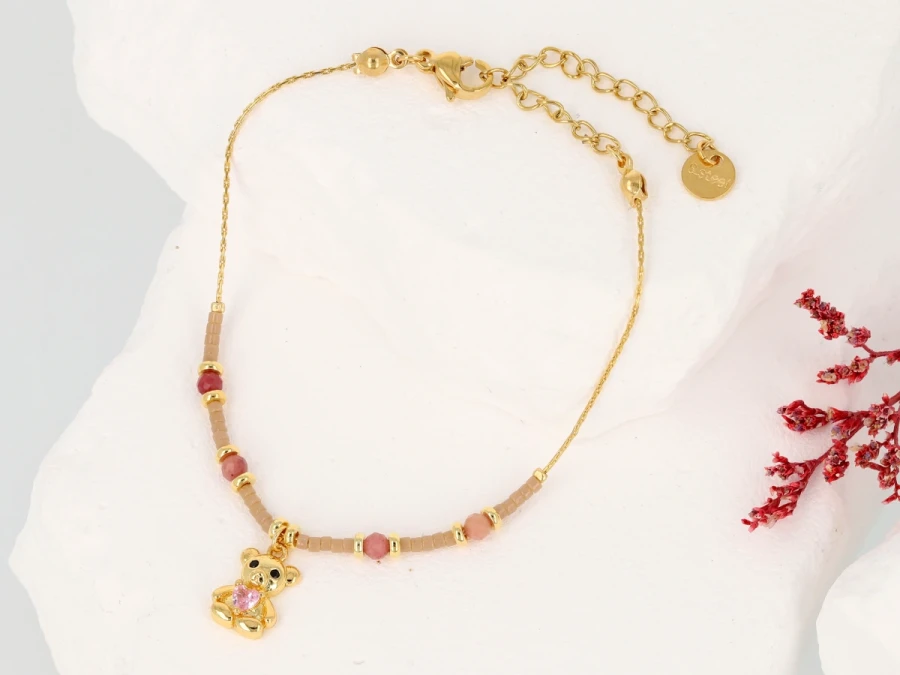 Bransoleta kryształki  miś I