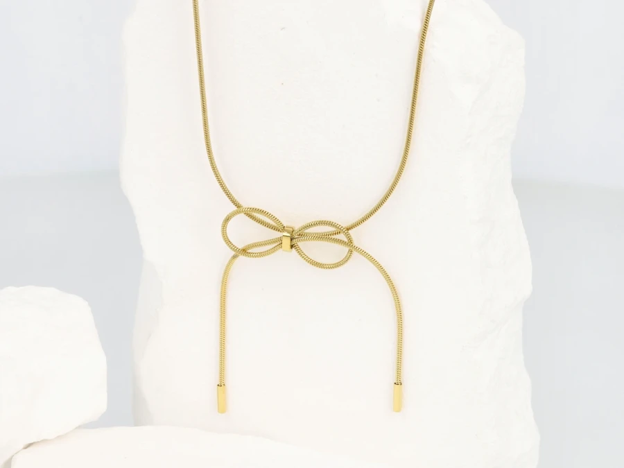 Naszyjnik kokarda cienka żmijka