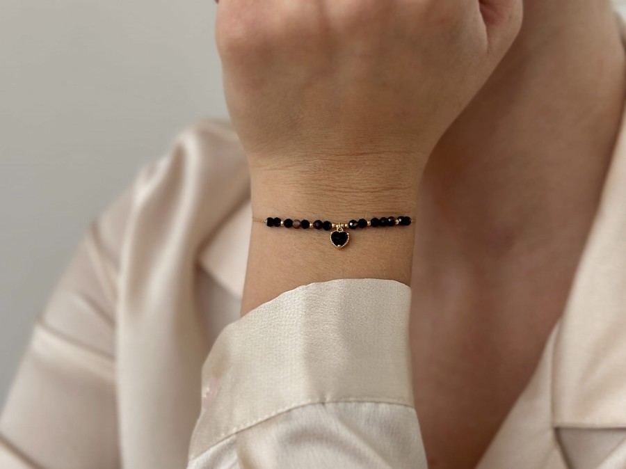 Bransoleta kryształki serce I