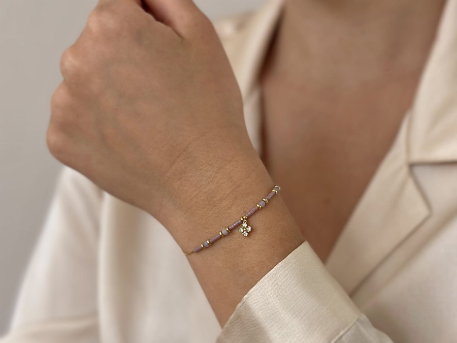 Bransoleta z koniczynką kryształki I