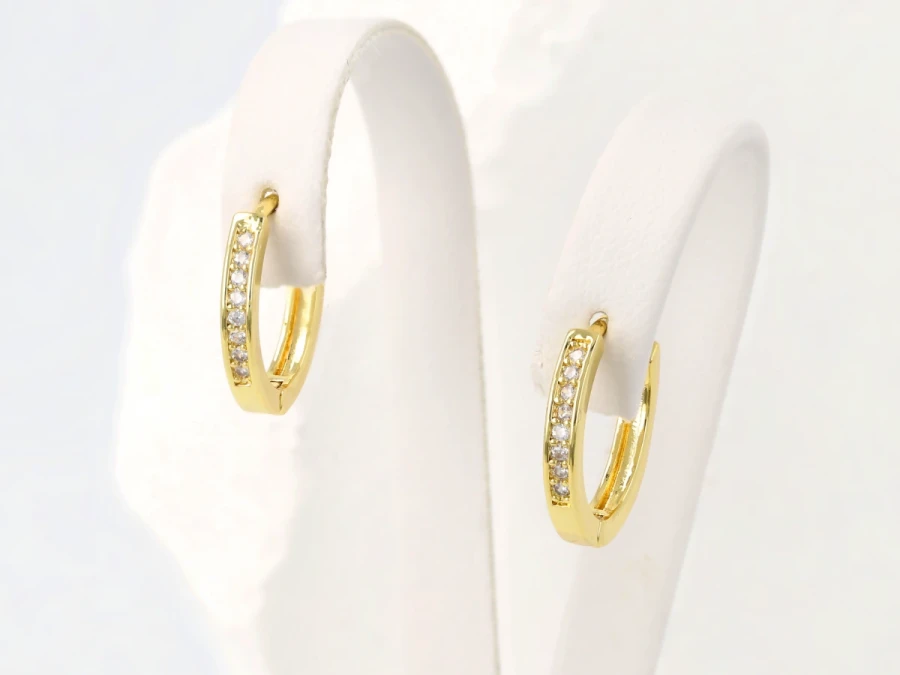 Kolczyki kółka rząd kryształków