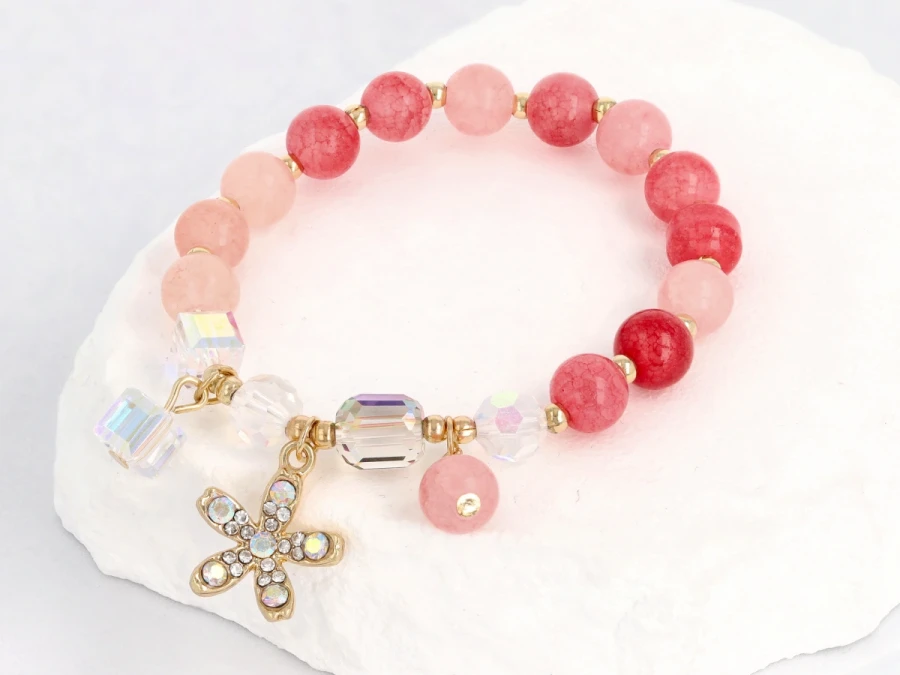 Bransoleta kulki kwiatek zawieszki