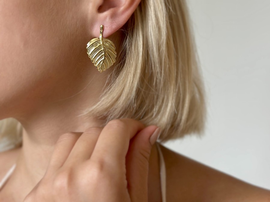 Kolczyki liście gałązka