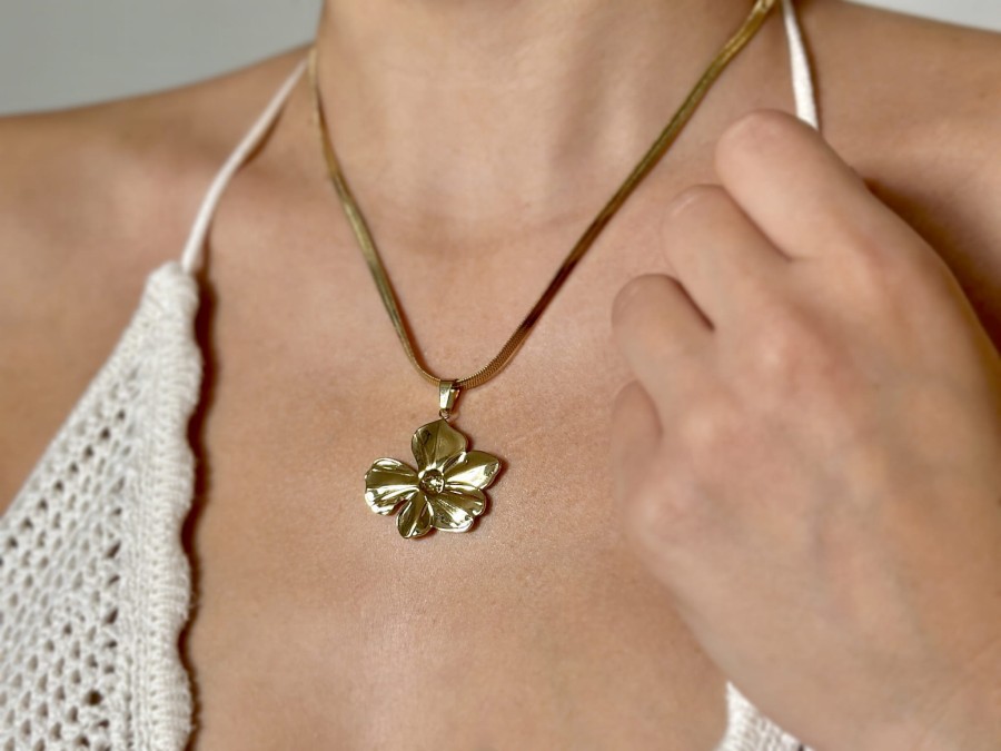 Naszyjnik żmijka z kwiatem