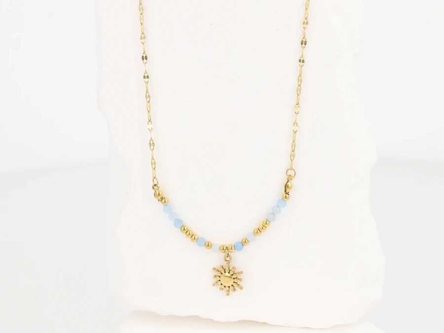 Naszyjnik słońce akwamaryn