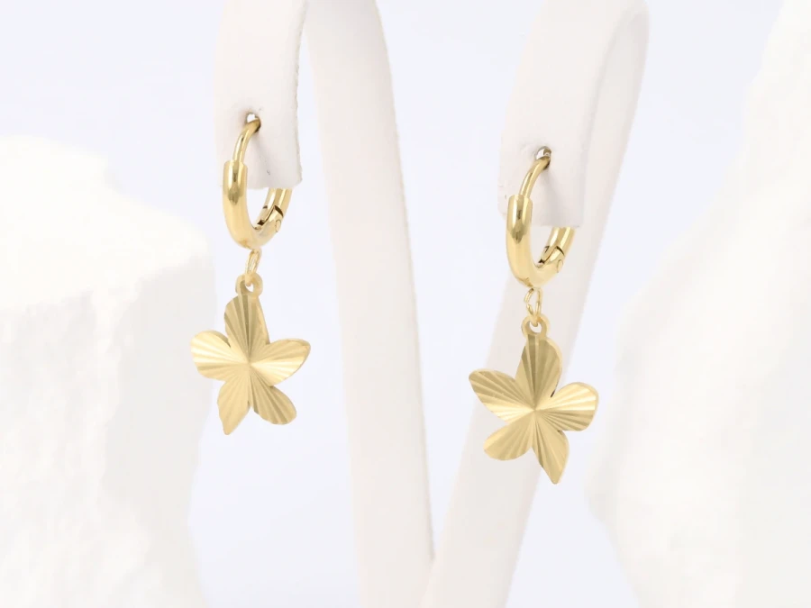 Kolczyki tłoczony kwiatek