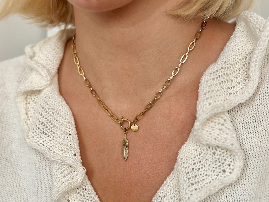 Naszyjnik łańcuch liść