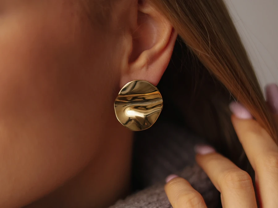 Kolczyki owalne gniecione