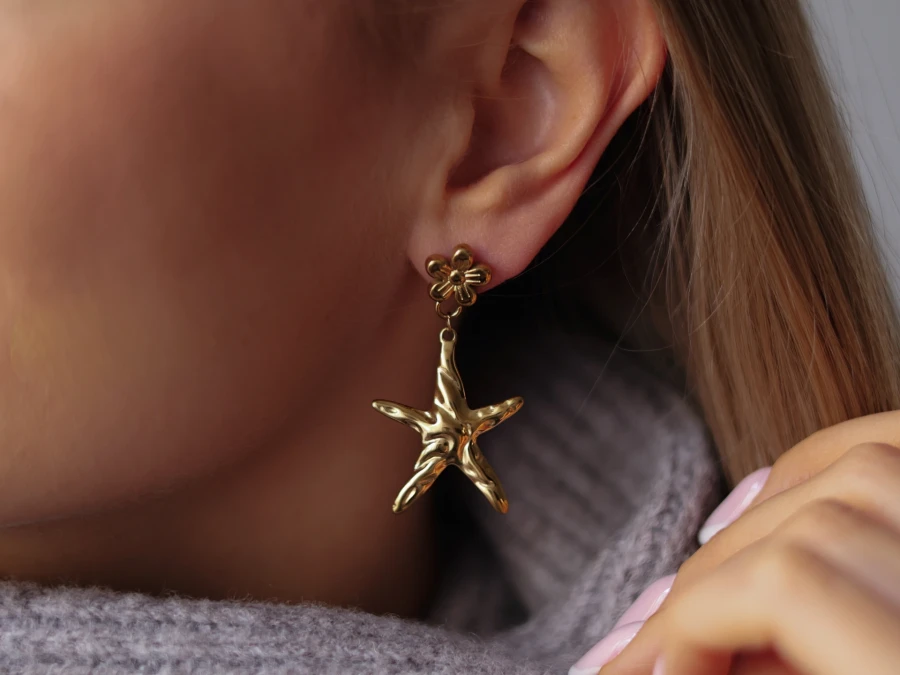 Kolczyki rozgwiazda wisząca