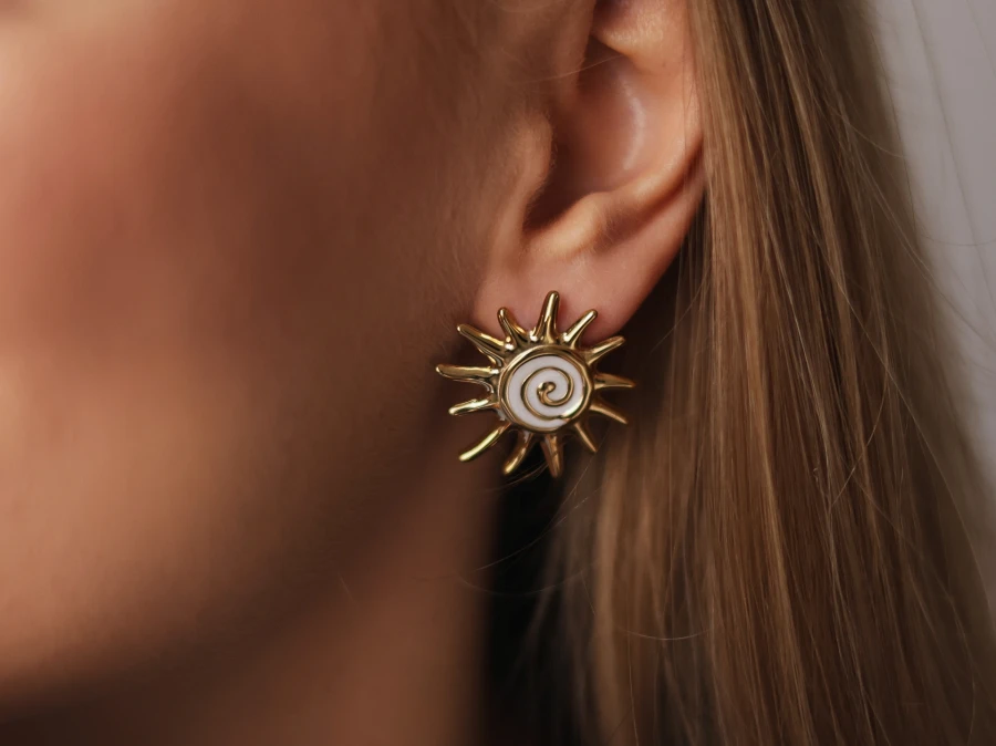 Kolczyki słońce emalia