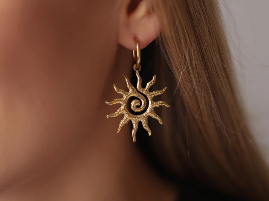 Kolczyki słońce na kole