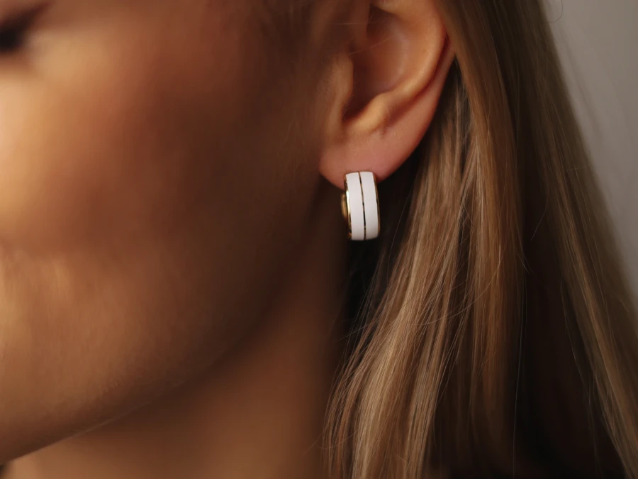 Kolczyki kółka emalia