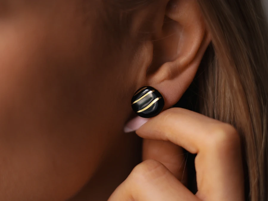 Kolczyki pastylki prążki