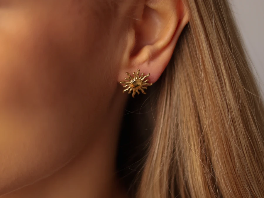 Kolczyki słońce sztyft