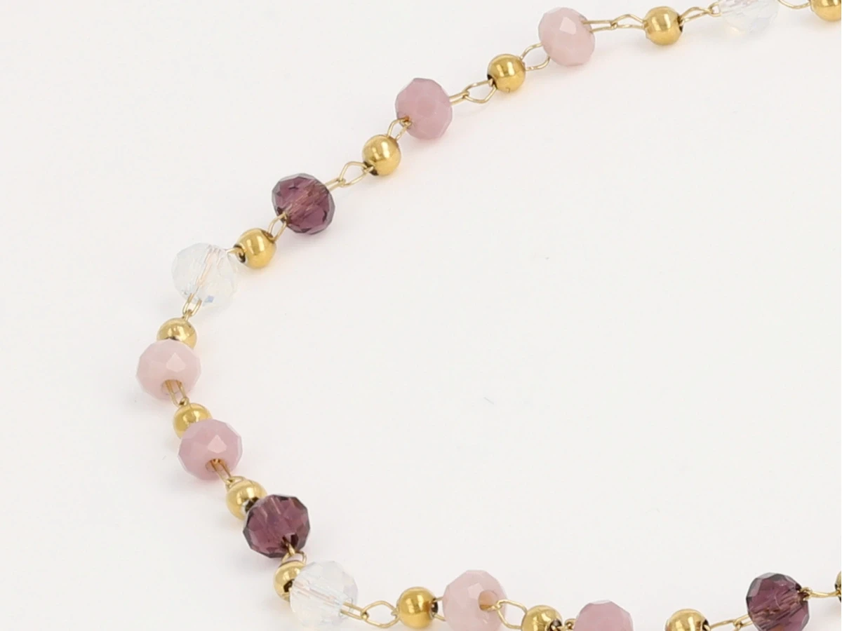 Bransoleta kryształ górski ametyst