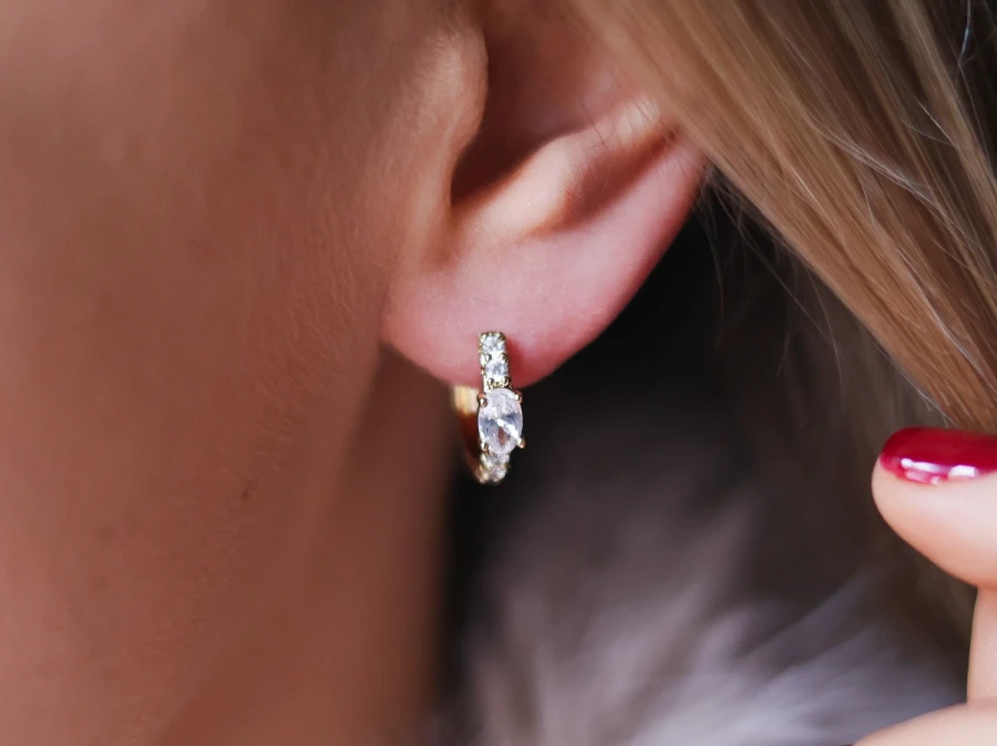 Kolczyki kryształki oczko