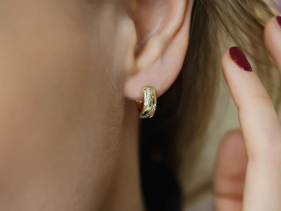 Kolczyki zdobienie cyrkonie