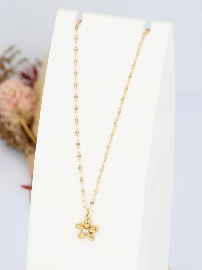 Naszyjnik złoty kwiat światła