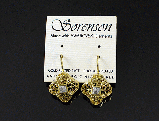 Kolczyki ażur kryształ