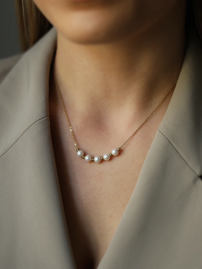 Naszyjnik perłowa linia