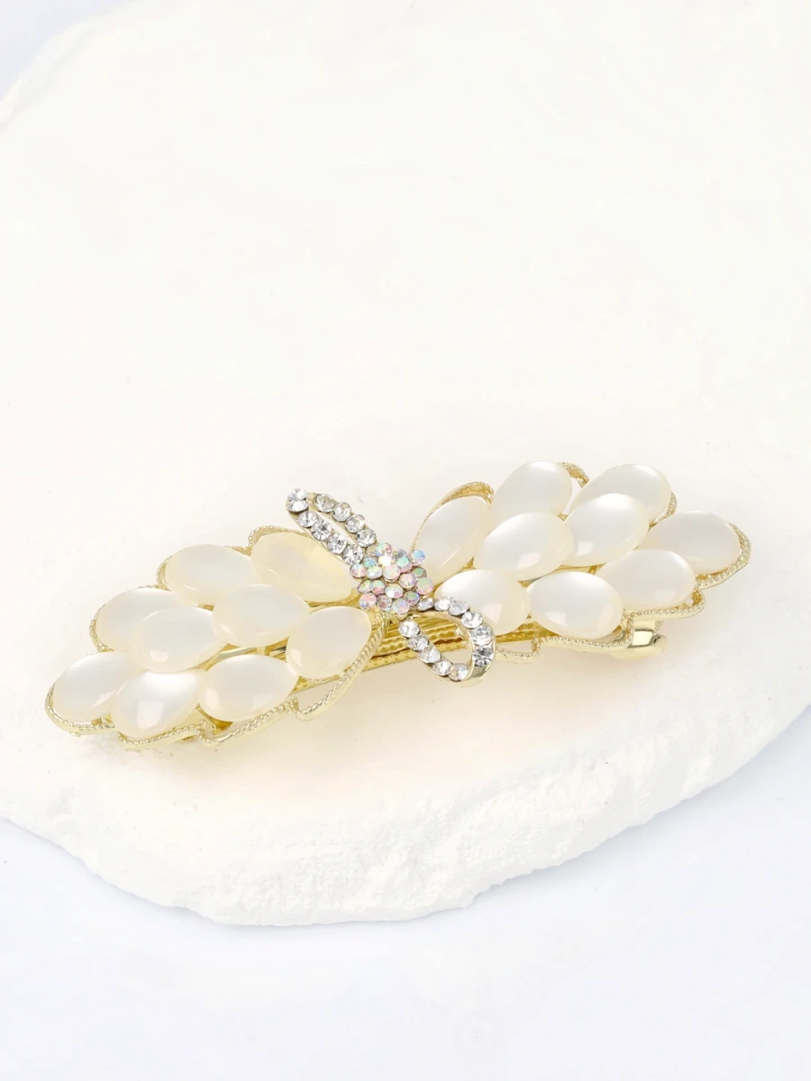 Spinka automat kwiatowa kompozycja perłowa mgła