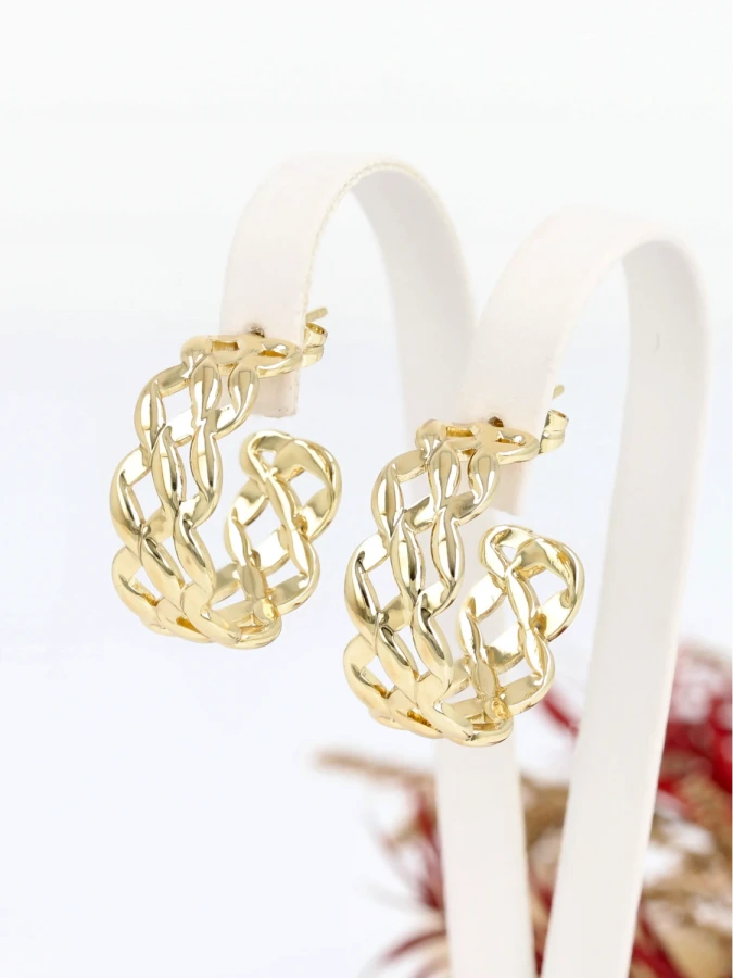 Kolczyki wyrazisty splot ogniw