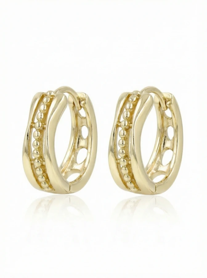 Kolczyki złota harmonia przeplatających form