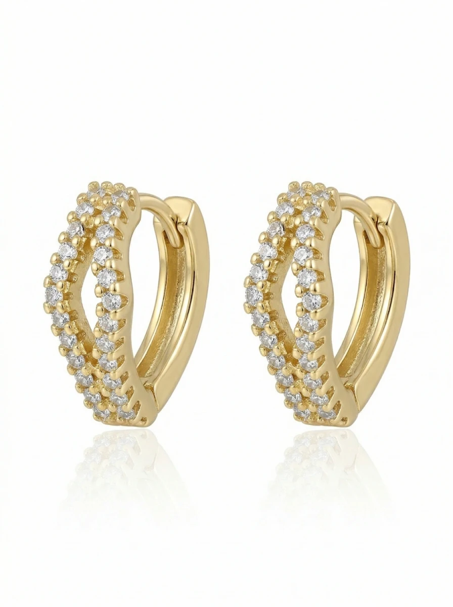 Kolczyki świetlisty splot podwójnej linii