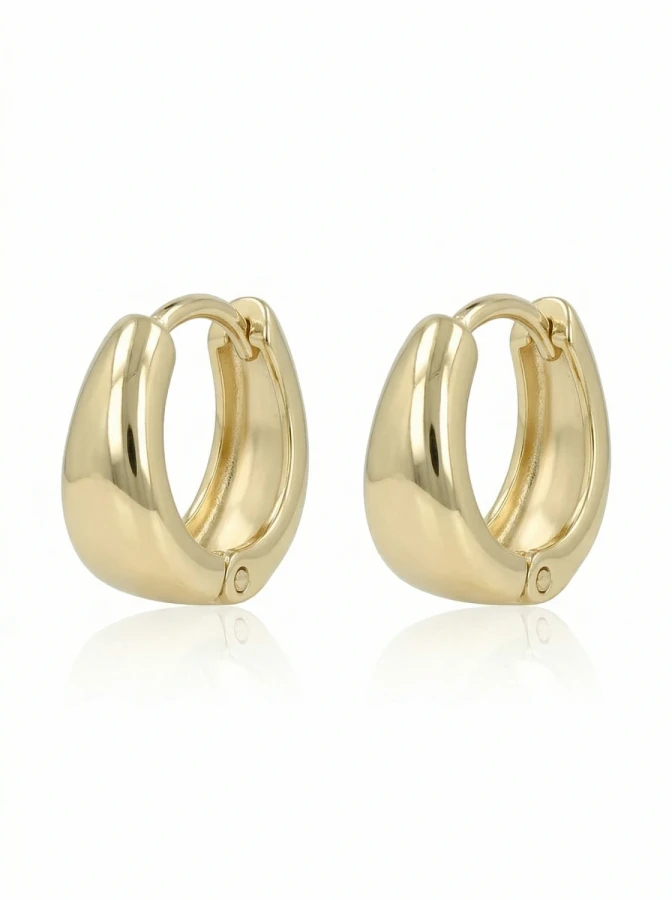 Kolczyki miękka forma złotej obręczy