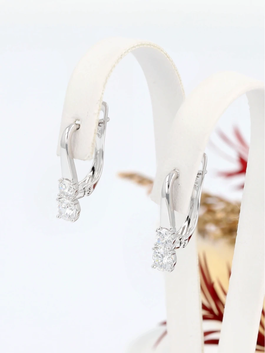 Kolczyki podwójny blask w srebrzystej oprawie