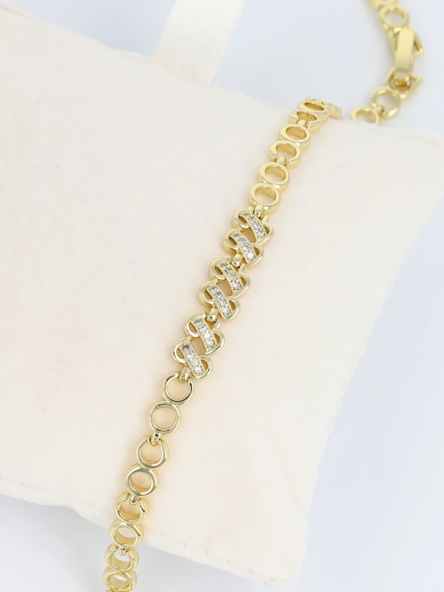 Bransoleta złocona rytmiczne ogniwa blasku