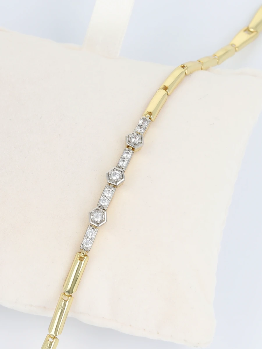 Bransoleta złocona geometryczna harmonia światła