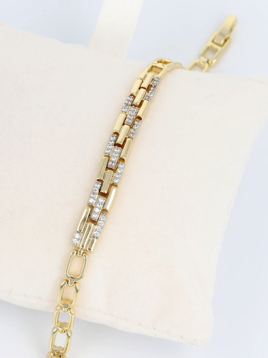 Bransoleta złocona tkana struktura blasku