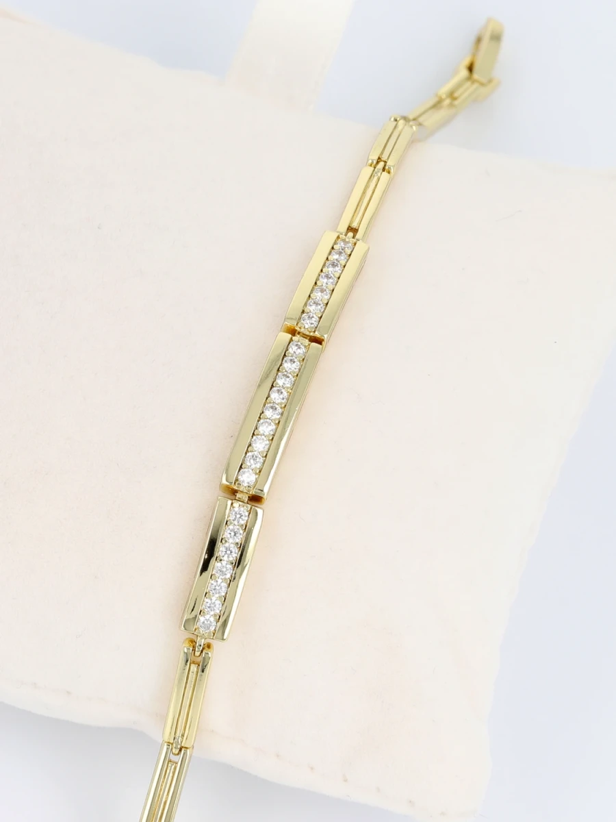 Bransoleta złocona linearna elegancja blasku