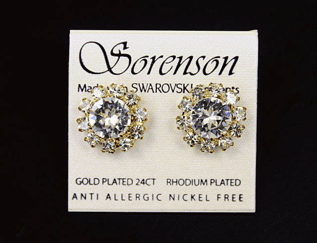 Kolczyki kwiat kryształ sztyft