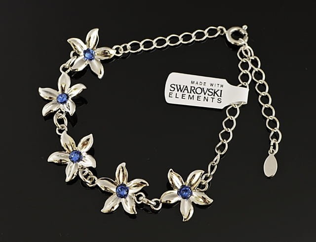 Bransoleta kwiat cyrkonia