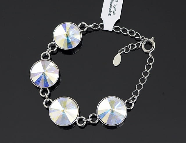 Bransoleta kryształ koło opal