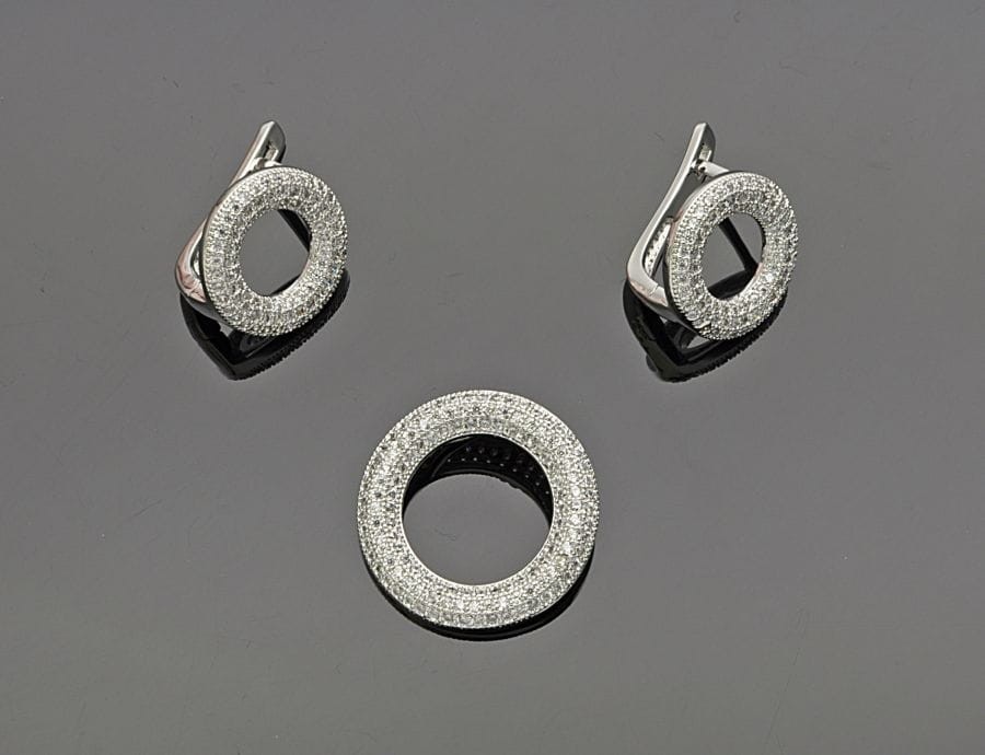 Komplet ringi z cyrkoniami