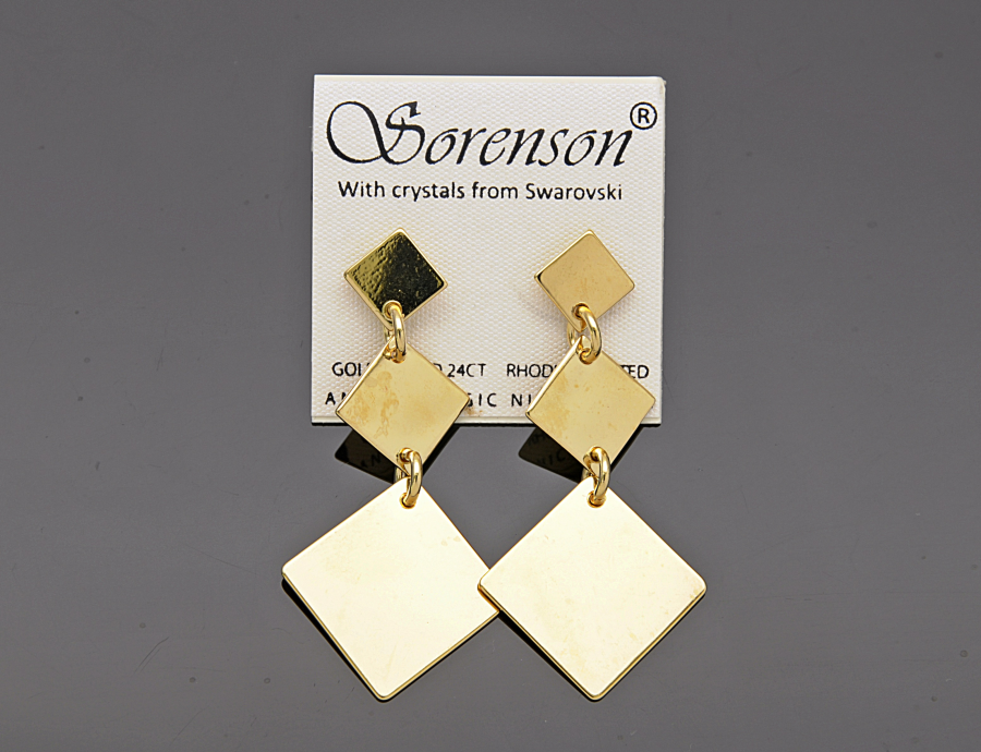 Kolczyki trzy kwadraty