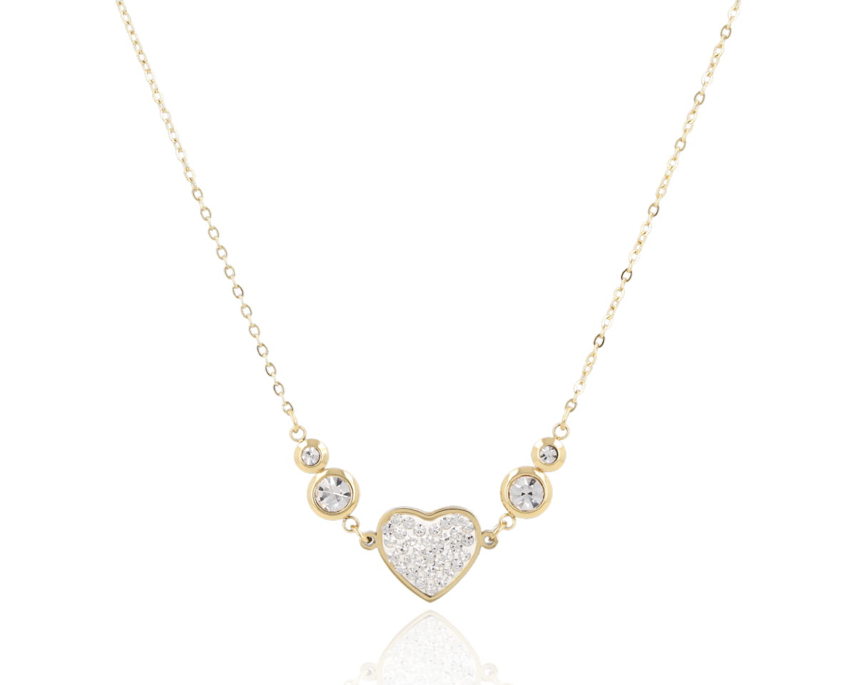 Naszyjnik serce z cyrkoniami