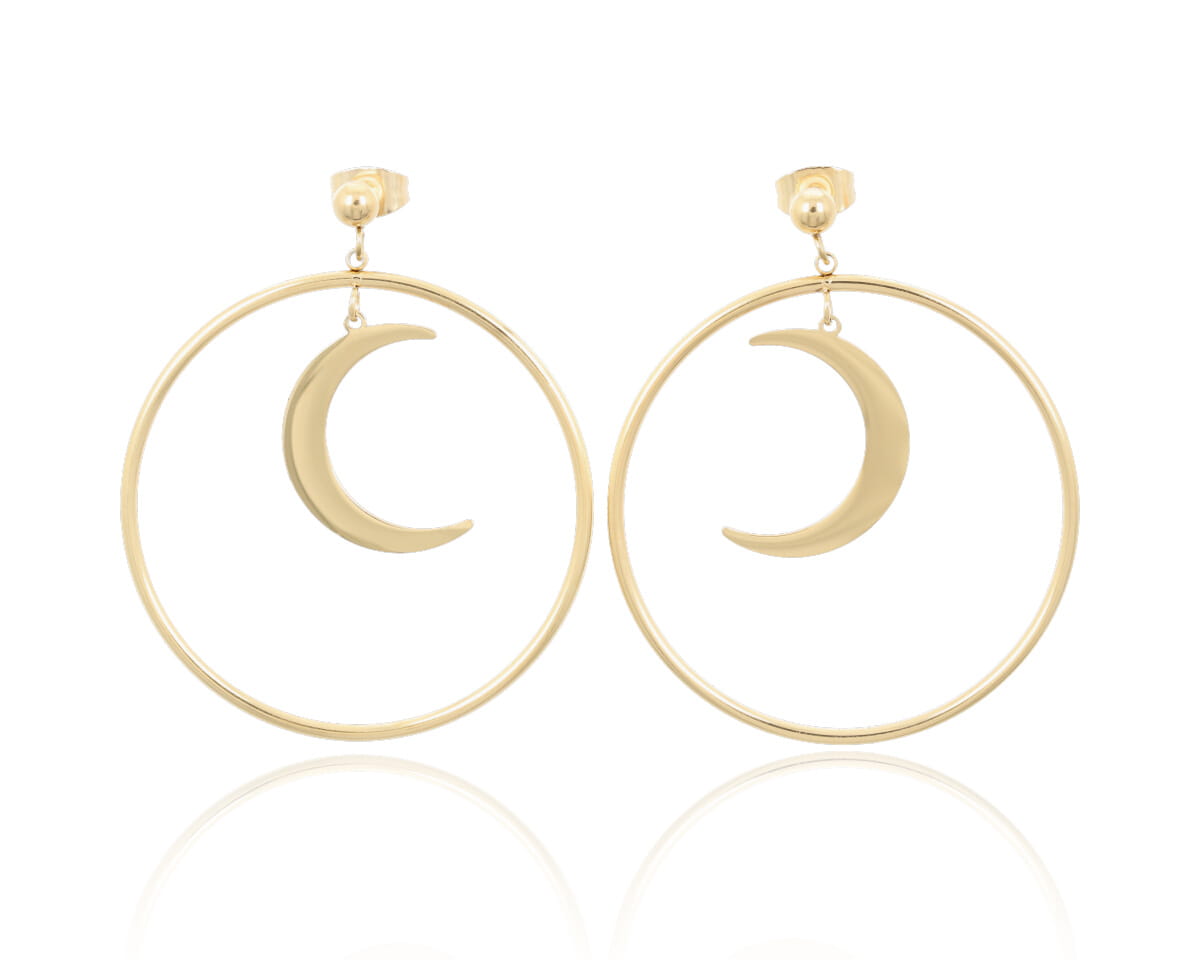 Kolczyki księżyce w kole