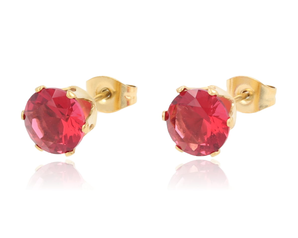 Kolczyki kryształ amarant 8 mm